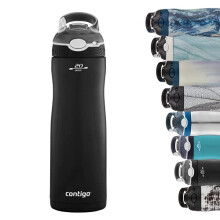 Contigo Ashland Chill Water Bottle with Straw, Keeps drinks cool for 24 h, insulated Stainless Steel Drinking Bottle, Leak-Proof Thermal Bottle,