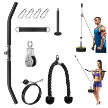 Cable Pulley System Home Gym, Pulley System Gym Weight Cable Pulley System Fitness Cable Machine Attachment for Lat Pull Down, Arm Workout (Set with