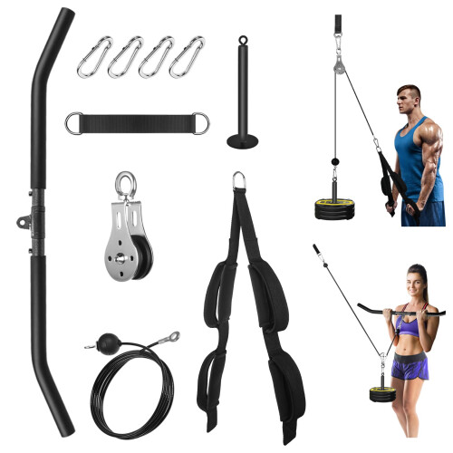 Home Gym Pulley Favuit LAT Pulley System - Home Gym Cable Machine For Arms & Back Workouts Home Gym LAT Pulley Cable Machine Weight Workout