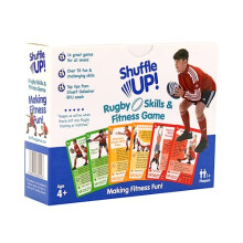 Shuffle Up Rugby Skills & Fitness Game - Family Games with 70+ Fun & Active Playing Cards, Rugby Training Equipment Aid, Rugby Gifts for Boys & Girls,