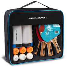 PRO SPIN Table Tennis Set | All-in-One 2-Player Kit | Portable Table Tennis Net, Premium Table Tennis Bats and Balls | Play Ping Pong on Dining Table
