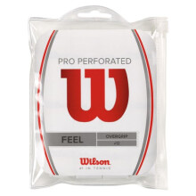 Wilson Unisex-Adult Pro Perforated Tennis Racket Overgrip, White, Pack of 12