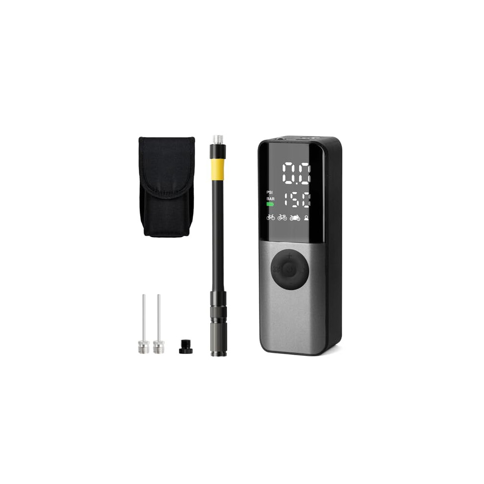 Gputek Electric Bike Pump, 150Psi Portable Bicycle Tire Pump With Digital Pressure Gauge For Road Bike, Mountain Bike, E-Bike, Motorcycle With Presta,