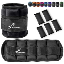 Sportneer Ankle Weight, Adjustable Ankle Weights Set, Wrist Strap, 0.45kg-2.3kg (per ankle)/0.9-4.5kg (per pair), 2 Packs, Black