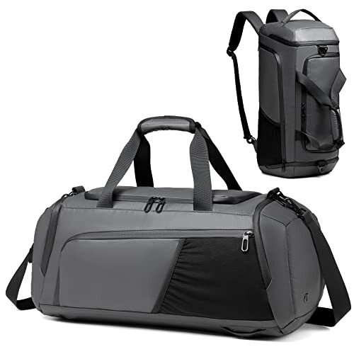 Gym Sports Bag for Men 40L Waterproof Gym Duffle Bag with Shoes Compartment and Wet Pocket Travel Duffel Bag with Shoulder Strap and Backpack Function on OnBuy