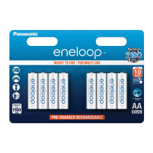 Panasonic eneloop BK-3MCCE/8BE Nickel Metal Hydride AA Batteries, Classic AA 8-Pack, One Size