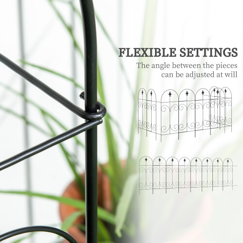 Premium Outsunny Metal Decorative Garden Fencing: 6PCs 24in x 12ft - Best Quality main image 0