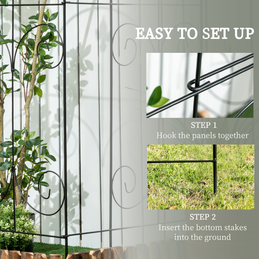Premium Outsunny Metal Decorative Garden Fencing: 6PCs 24in x 12ft - Best Quality main image 1
