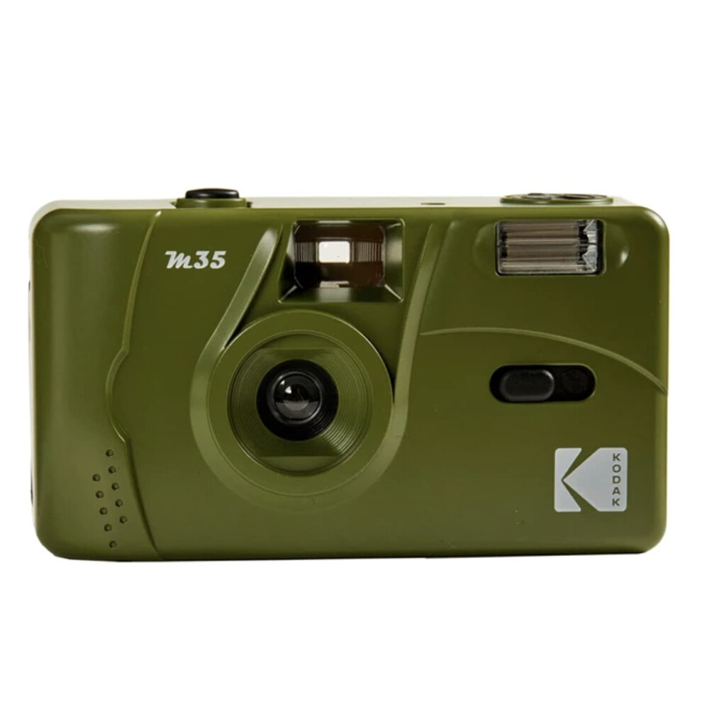 KODAK M35 DA00254-35mm Rechargeable Camera, Fixed Wide Angle Lens, Optical Viewfinder, Built-in Flash, AAA Battery - Olive Green