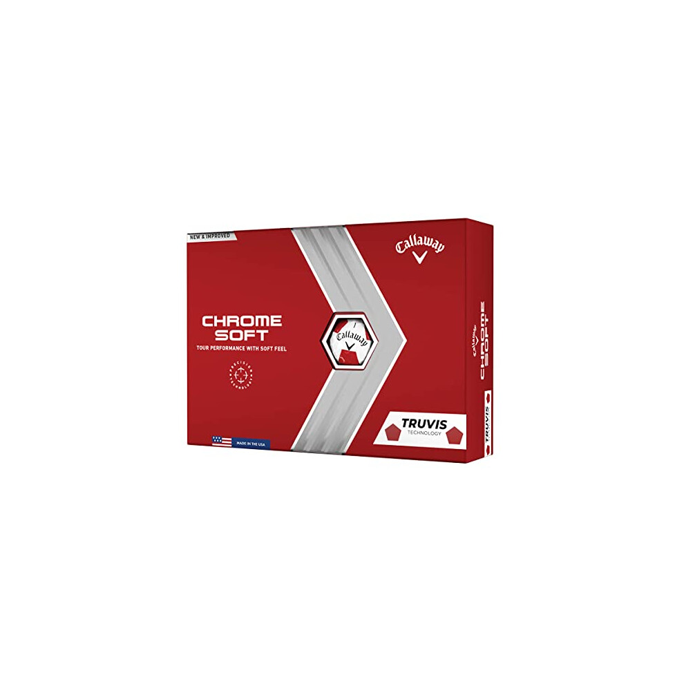 Callaway Golf Chrome Soft Golf Balls (2022 edition), Red, 12 Balls