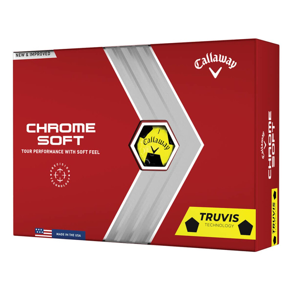 Callaway Golf Chrome Soft Golf Balls (2022 edition), Truvis Yellow