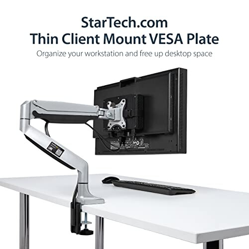 StarTech.com StarTech.com Thin Client Mount - Mini PC VESA Mount - Adjustable .7 to 2.8" - Under Desk Computer Mount - Mac Mini Monitor Mount (ACCSMNT), Black 1