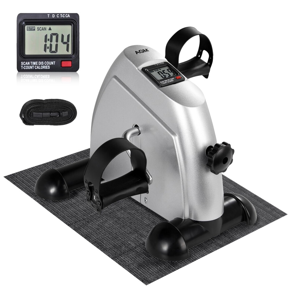 AGM Mini Bike Mini Exercise Bike Leg Machine Digital Under Desk Bike Foot Cycle Arm Leg Pedal Machine with LCD Screen Display on OnBuy