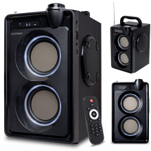 Overmax Soundbeat 5.0 Bluetooth Speaker 20W RMS Crystal Clear Sound, Built-in FM Radio, USB, SD, AUX Playback, LED Lighting, Karaoke Feature,