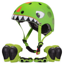 Kids Helmet Boys Girls Lightweight Bike Helmet and Pad sets, Multi-Sport Safety Toys 2 3 4 5 Years Old Children Cartoon Adjustable Helmet Elbow Knee
