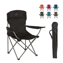 Highlander Folding Camping Chair - Compact & Lightweight 2.2kg - Durable Steel Frame Holding x45 Times Its Mass. Enjoy a Comfortable Seat while