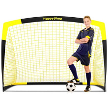 Happy Jump Football Goal Pop up Football Net Post for Garden Football Training 1 Pack (5'x3.6', Black+Yellow)