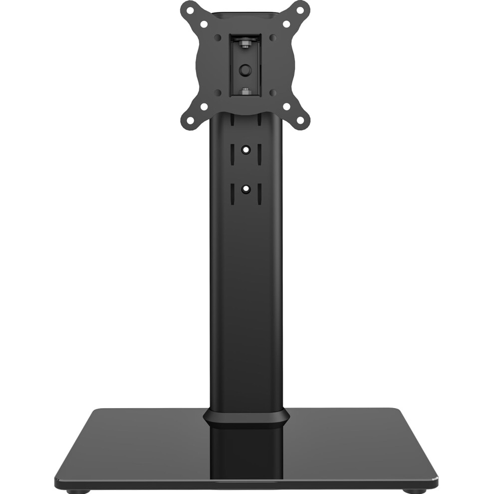 Universal Swivel TV Stand/Base Table Top TV Stand for 13 to 32 inch TVs with 100 Degree Swivel, 4 Level Height Adjustable, Heavy Duty Tempered Glass