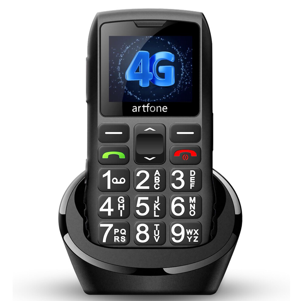 Artfone C1+ 4G Big Button Mobile Phone For Elderly,Unlocked Senior Mobile Phones Easy To Use,Sim Free Basic Phone With Charging Dock|Sos 5051216756149