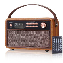 Roxel Retro D1 Vintage DAB+/FM Radio Wireless Speaker | Bedside Alarm Clock with Sleep Function. Rustic Exterior, Mains and USB Rechargeable, TF card,