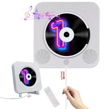 Wall Mountable CD Player - Homlab Bluetooth Desktop CD Player with Speakers, FM Radio, Anti-skip Protection, Portable Music Player Home Audio Boombox