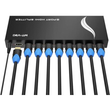 4K HDMI Splitter 1 in 8 out, 1 to 8 HDMI Splitter MT-VIKI 8 Way Distributor HDMI Splitter 1x8 For 8 Monitor HDTV CCTV 3D Supports EDID HDCP +UK Power