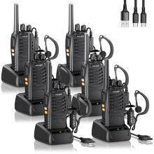 JUCJET 88E Walkie Talkie Long Range, Rechargeable 2 Way Radio for Adults with 16 Channels, VOX, USB Charging Base, PMR446 License-free, Handheld