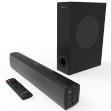 MAJORITY Bowfell Plus | Bluetooth Soundbar with Subwoofer | 100 Watt 2.1 Speaker Sound Bar for TV | Optical, RCA, USB, MP3, AUX Input | Custom EQ