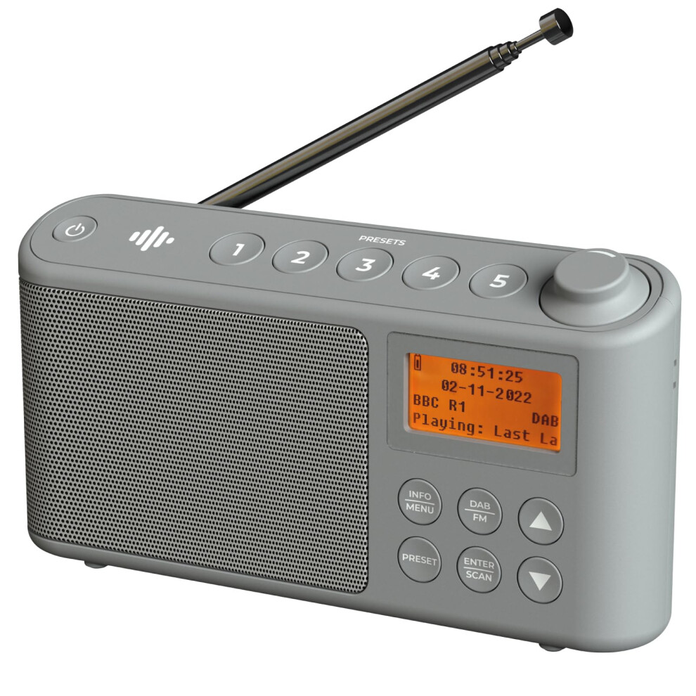 Dab Radio Portable, Dab Plus/Dab Radio, Fm Radio, Small Radio, Portable Radios Mains And Battery, Usb Charging For 15 Hours Playback, Large Lcd 5051216758983