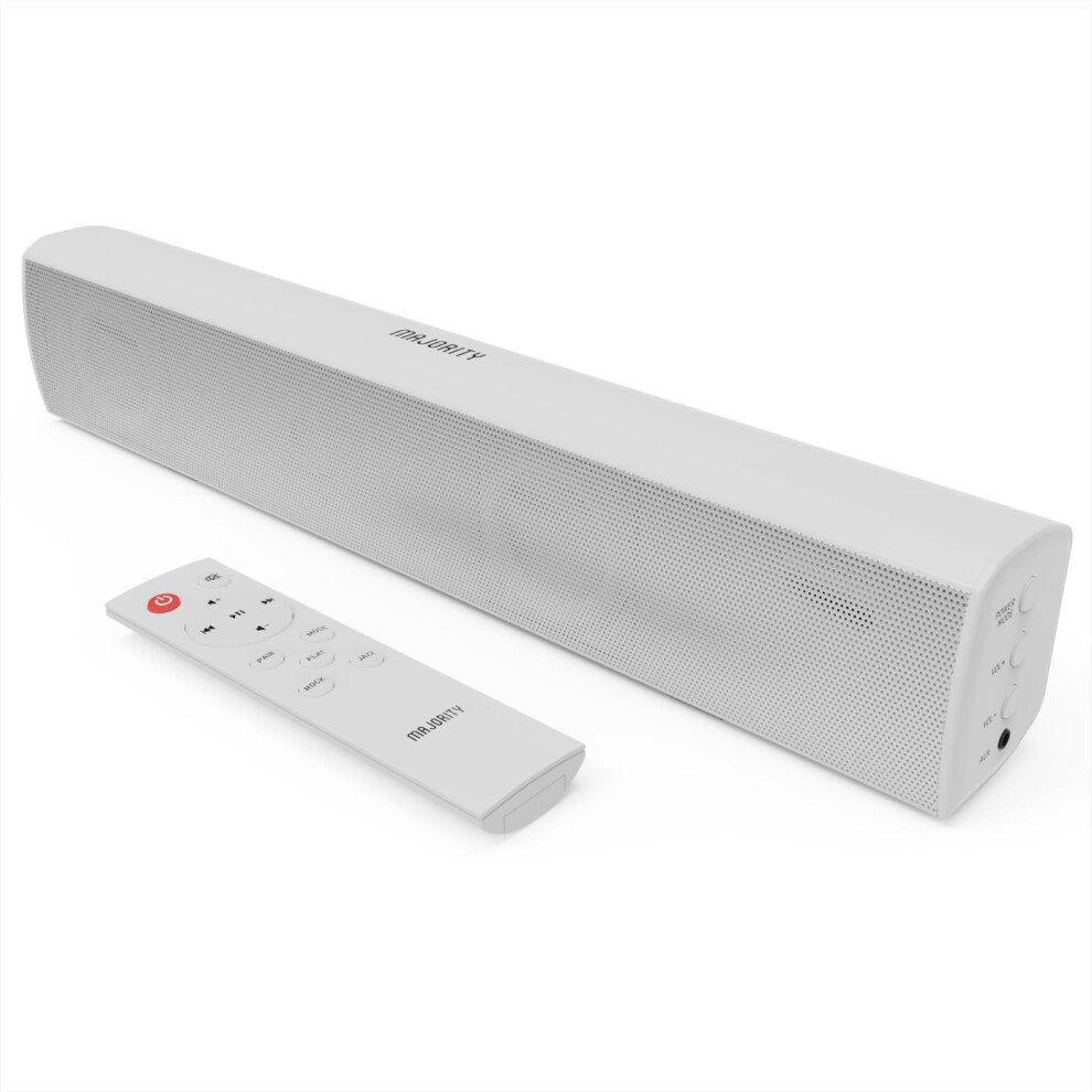 Majority Bowfell | Bluetooth Sound Bar For Tv | 50 Watt 2.0 Stereo Speaker Soundbar | Optical, Rca, Usb, Mp3 & Aux Input | 38Cm | Custom Eq Settings & 5051216759232