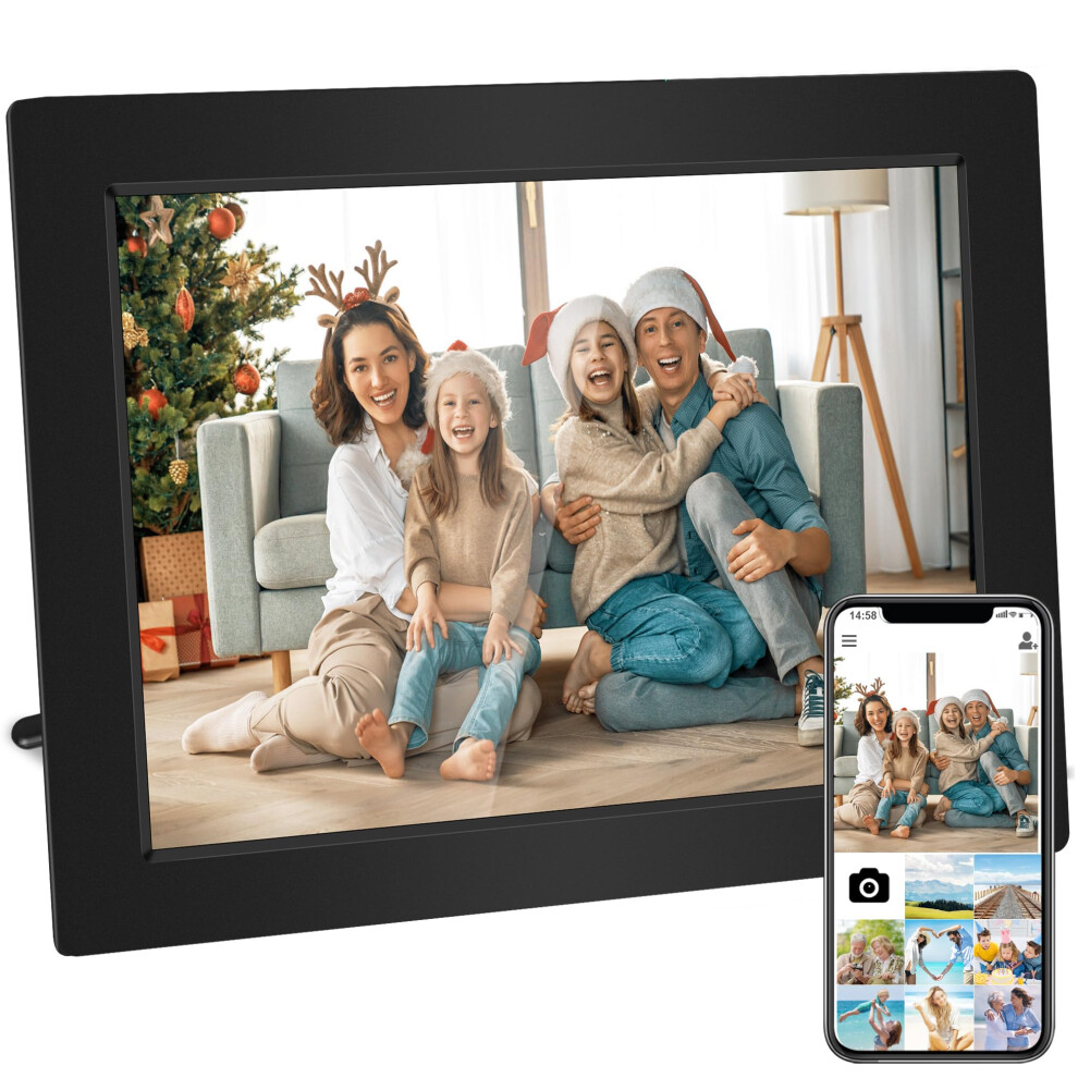 Veidoo 10 inch WiFi Cloud Digital Photo Frame IPS Touch Screen, 32GB Storage, Type C, Smart Home Digital Picture Frame, Easy Setup to Share Photos or