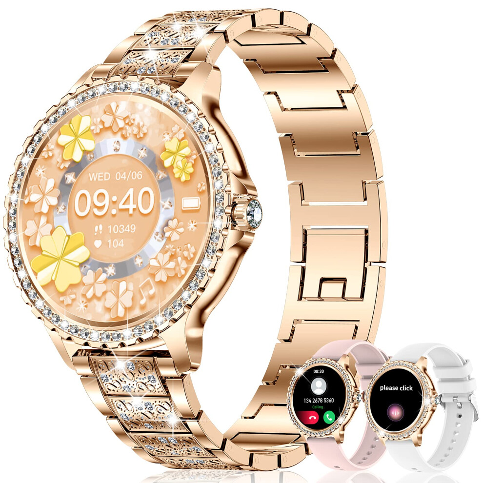 Smart Watch for Women Diamonds Answer Make Call 1.32 Touchscreen Android Smart Watch with Heart Rate Sleep Monitor Smart Watch for iphone on OnBuy