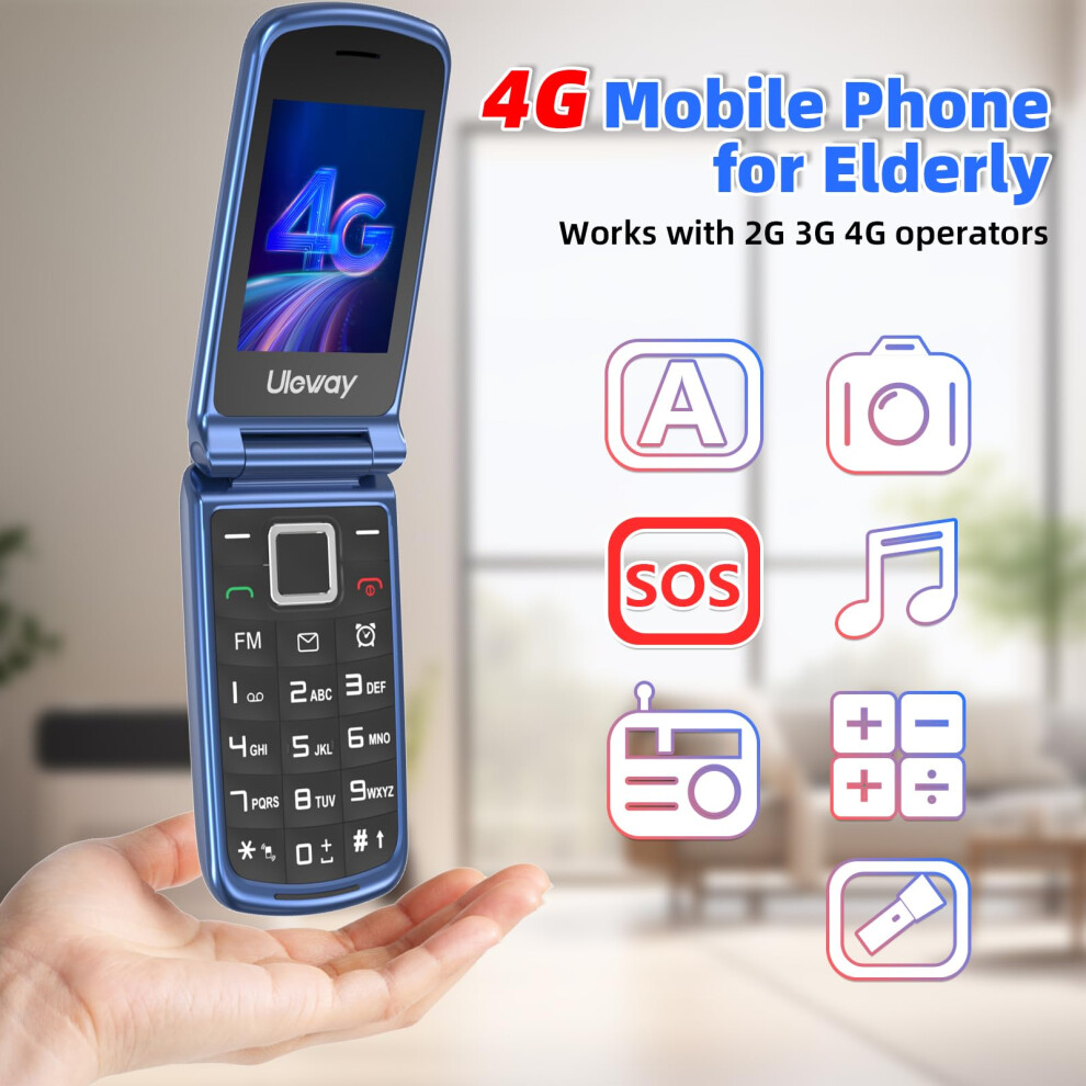 uleway-4g-big-button-mobile-phone-for-elderly-sim-free-unlocked-simple-senior-flip-phone-easy-to-use-basic-phones-with-2-4---1-8--ips-screen--sos