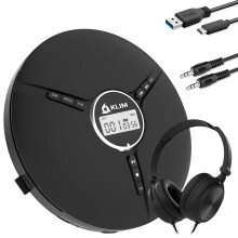 KLIM Discman with Headphones - Portable CD Player with Headphones - New 2024 Version + Ideal Car CD Player + Compatible CD-R, CD-RW, MP3. Compact Mini