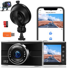 Dash Cam 2.5K Front and Rear Camera 1440P+1080P FHD WiFi Dual Dashcam for Cars Support APP with 32GB SD Card,Metal case,Super Night