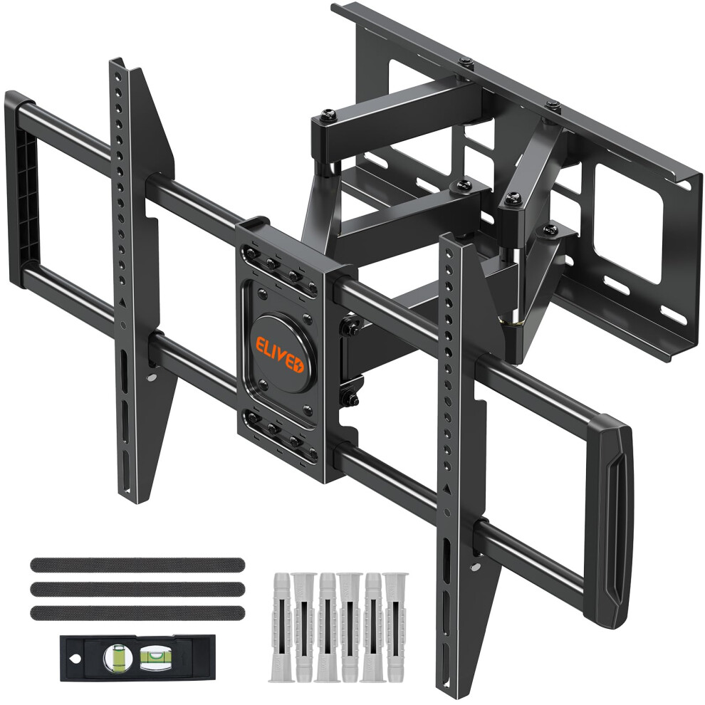 Elived Tv Wall Bracket Tilt Swivel For Most 37"-70" Plasma, Lcd, Led, Oled Flat/Curved Tvs With Max Vesa 600X400mm Up To 45Kg, Full Motion Tv Bracket
