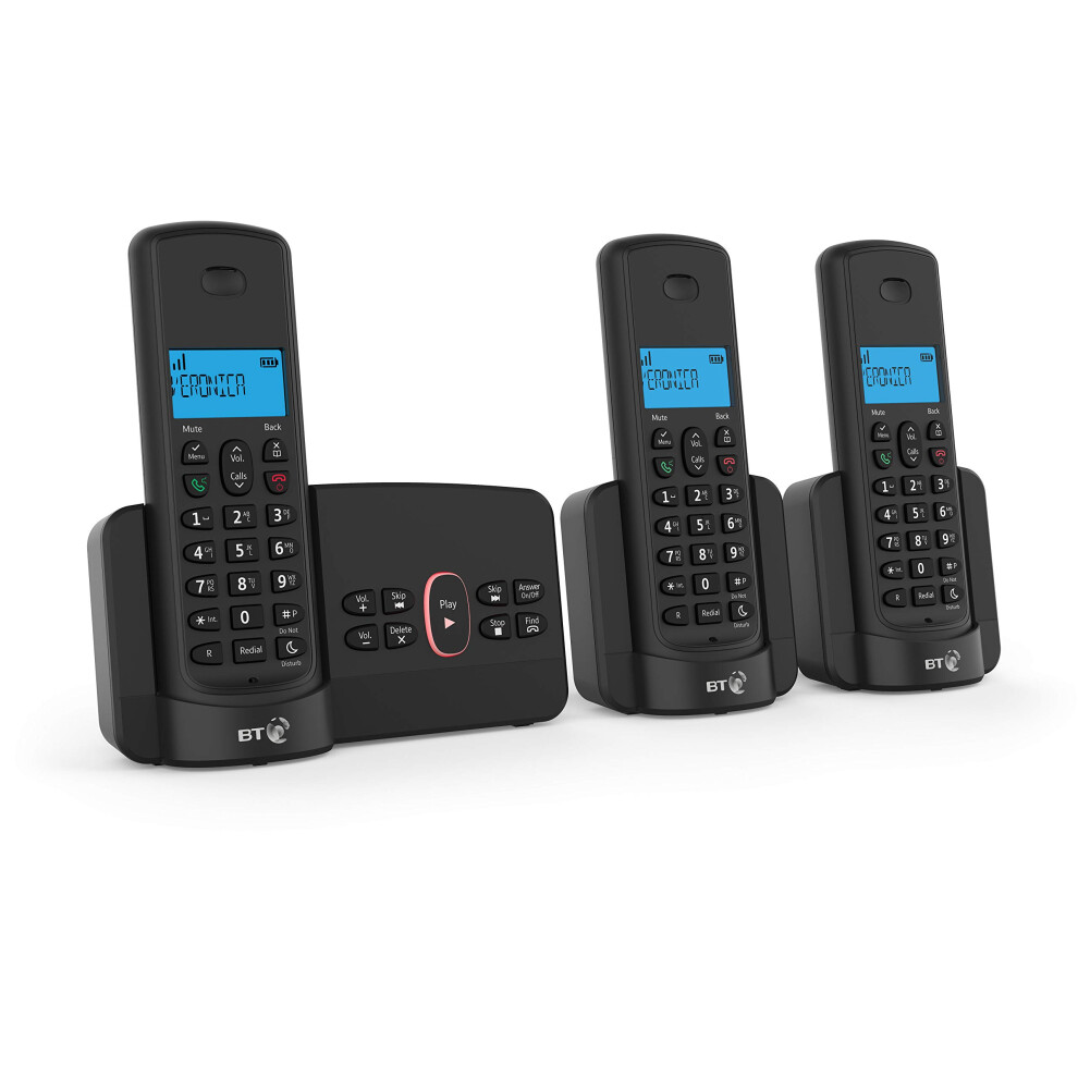 BT Home Phone with Nuisance Call Blocking and Answer Machine (Trio Handset Pack)
