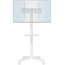 BONTEC Mobile TV Stand on Wheels for 23-60 inch Plasma/LCD/LED TVs, Portable TV Stand with Laptop Shelf, Height Adjustable Wheeled Rolling TV Cart