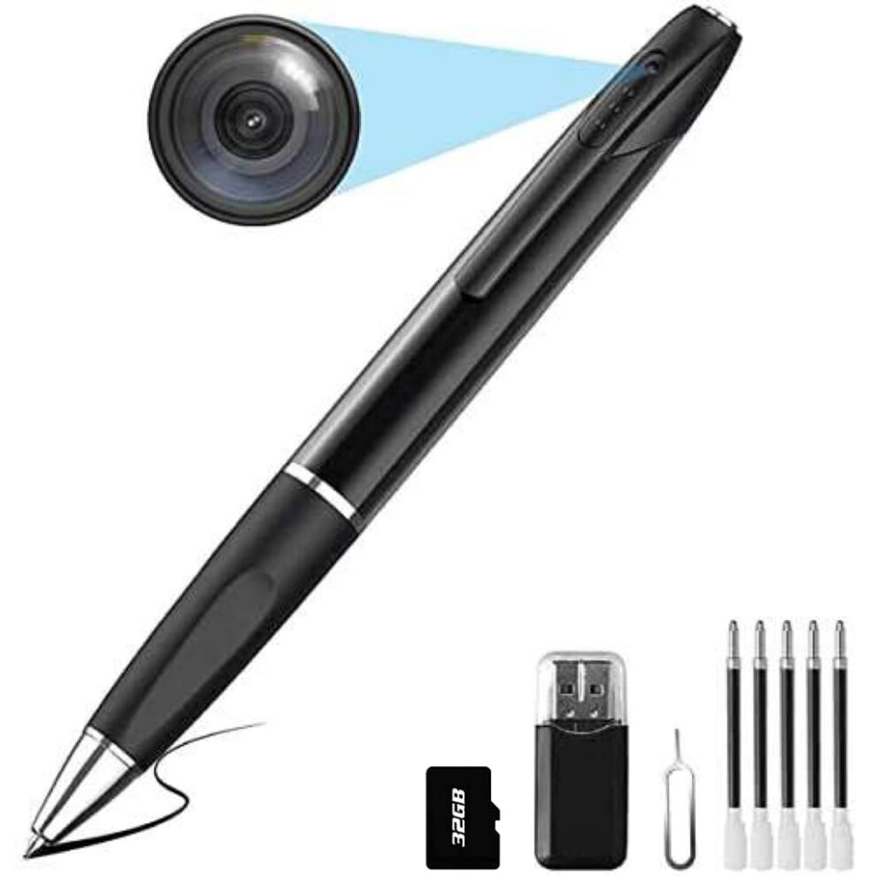 SANPROV Spy Cameras Pen 1080P Hidden Camera Mini Portable Pocket Cam Covert Camera with 32G SD Card Secret with Video Recording Photo Taking for Home