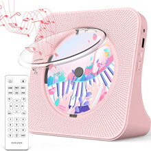 Greadio Portable CD Player with Bluetooth 5.0, HiFi Sound Speaker, CD Music Player with Remote Control, FM Radio, LED Screen, Support AUX/USB,