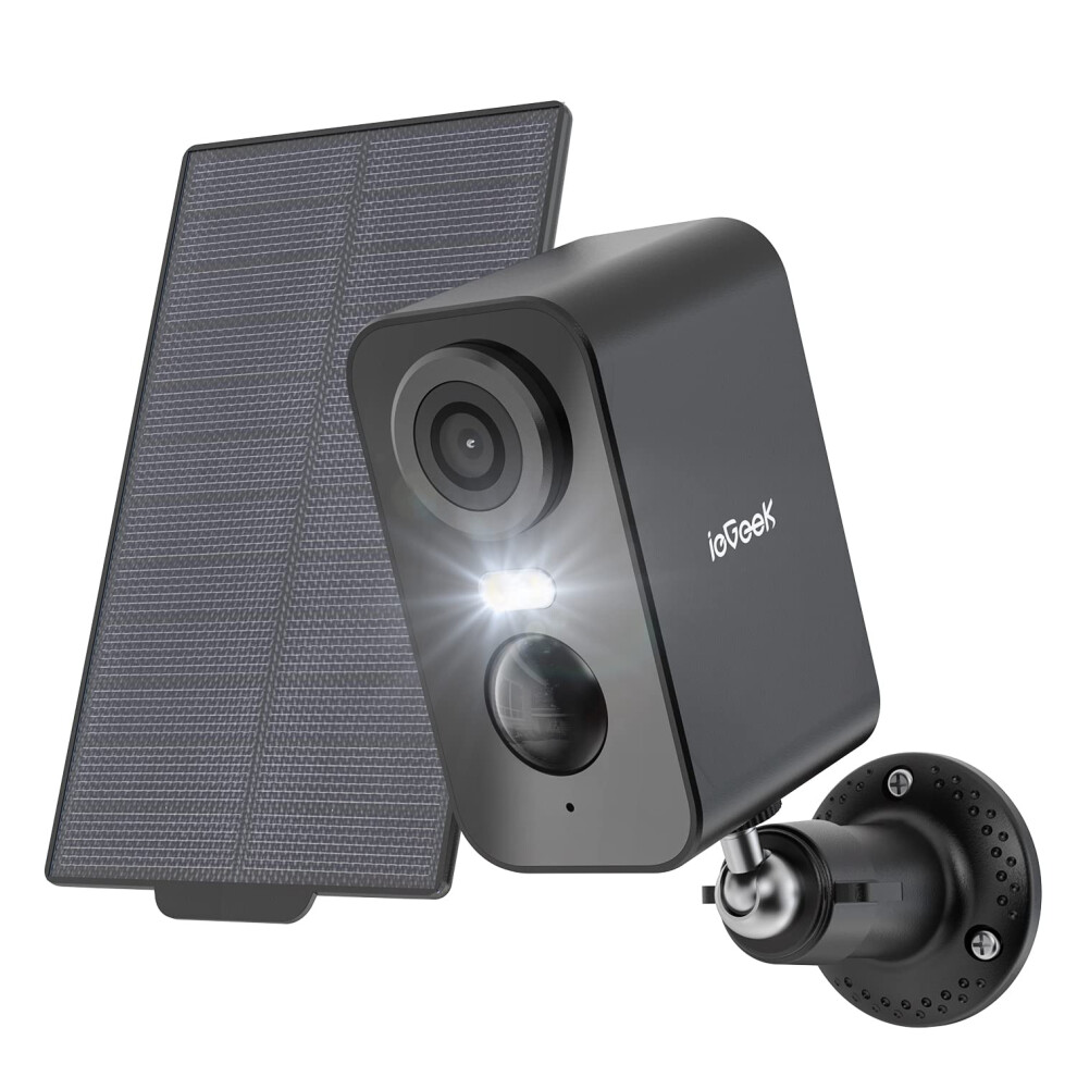 Iegeek 2K Solar Security Camera Outdoor Wireless With Color Night Vision, Battery Cctv Camera Systems, Wifi Outdoor Camera Home Security Camera, Siren 5051216833642