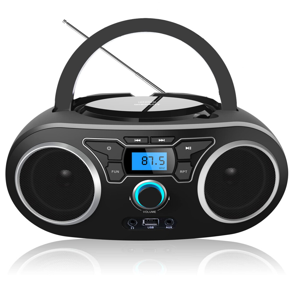 Portable Radio Cd Player Boombox,With Bluetooth,Fm Radio,Usb/Mp3/Cd-R/Cd-Rw/Wma Playback, Compact Cd Radio Player Stereo System,Cd Players For Home 5051216833819
