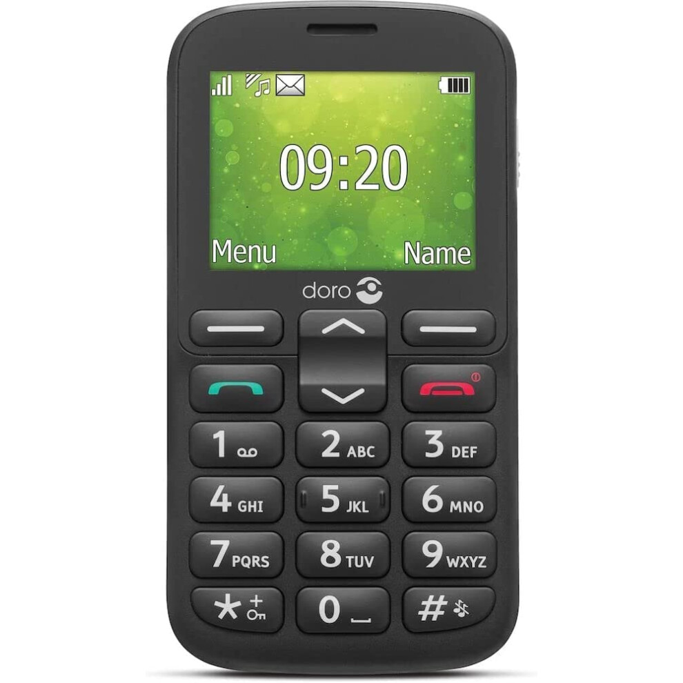 Doro 1380 Unlocked 2G Dual Sim Mobile Phone For Seniors With 2.4" Display, Camera And Assistance Button (Black) [Uk And Irish Version] (Black) Black
