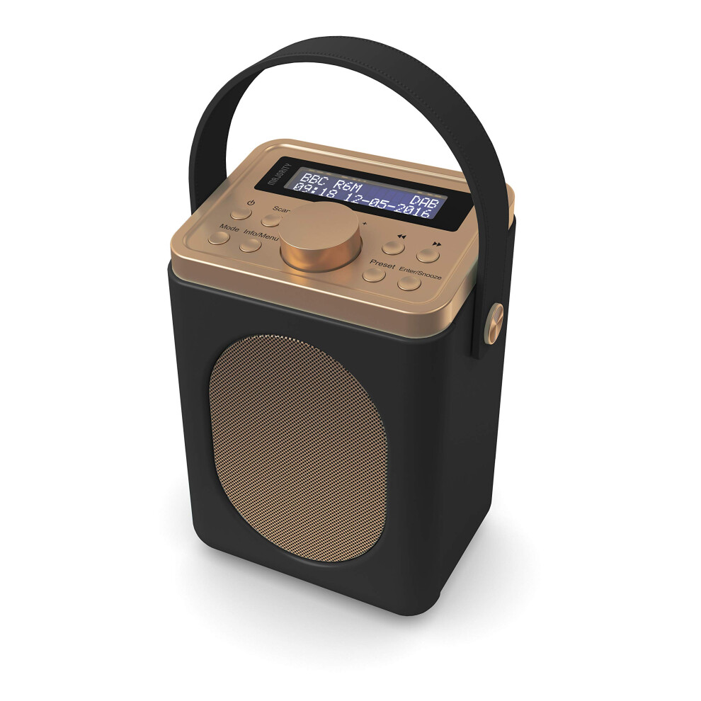 Portable Dab+ Radio With Bluetooth | 15 Hour Battery Playback And Mains Powered | Dual Alarm & Snooze Function| 20+ Presets, Led Display, Fm, 5051216837947