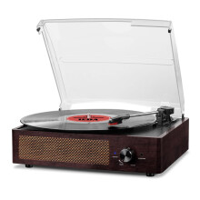 Mersoco Vinyl Record Player Bluetooth Belt-Driven 3-Speed Turntable, Vintage Retro Record Players Built-in Stereo Speakers