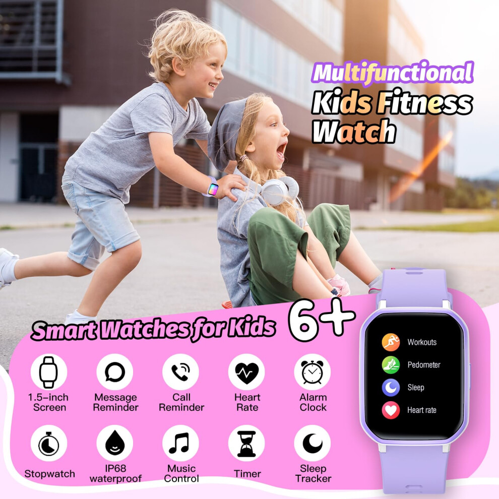 Kids Smart Watch for Girls IP68 Waterproof Kids Fitness Tracker Watch with 1.5 Inch DIY Face Heart Rate Sleep Monitor 19 Sport Modes Calories on OnBuy