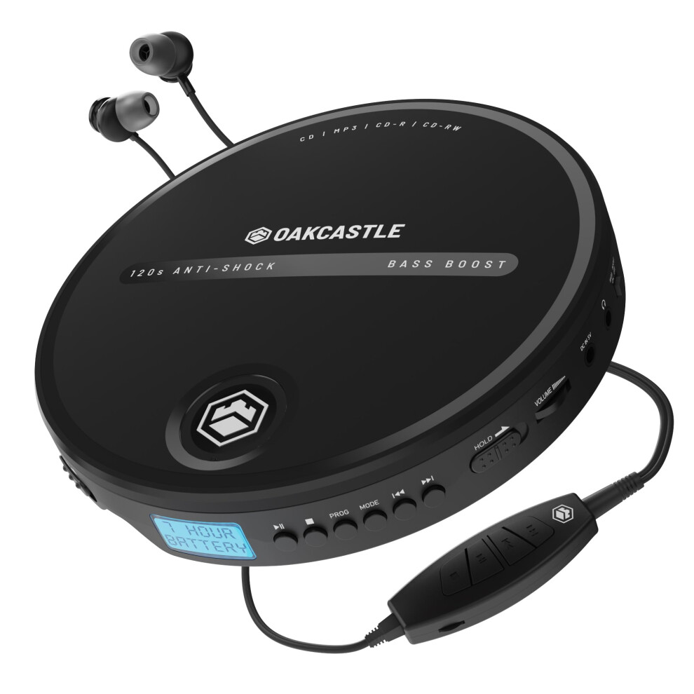 Personal Cd Player | Portable Walkman With Included In-Line Control Earphones | 7 Hour Battery Playtime, In-Car Aux Compatibility | Bass Boost, Hold 5051216839187