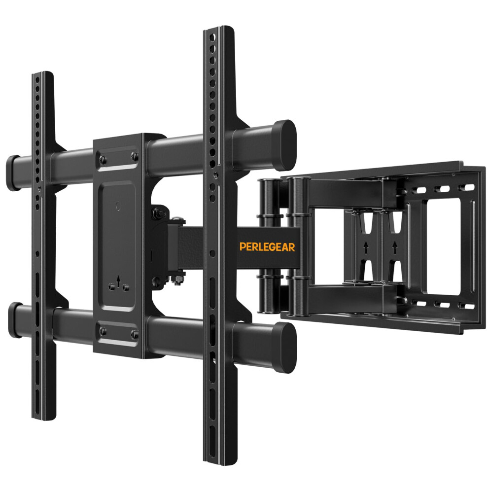 Perlegear TV Wall Bracket for 37-84 Inch Flat/Curved TVs up to 60kg, Swivel Tilt TV Bracket Max.VESA 600x400mm, Full Motion TV Wall Mount with Dual