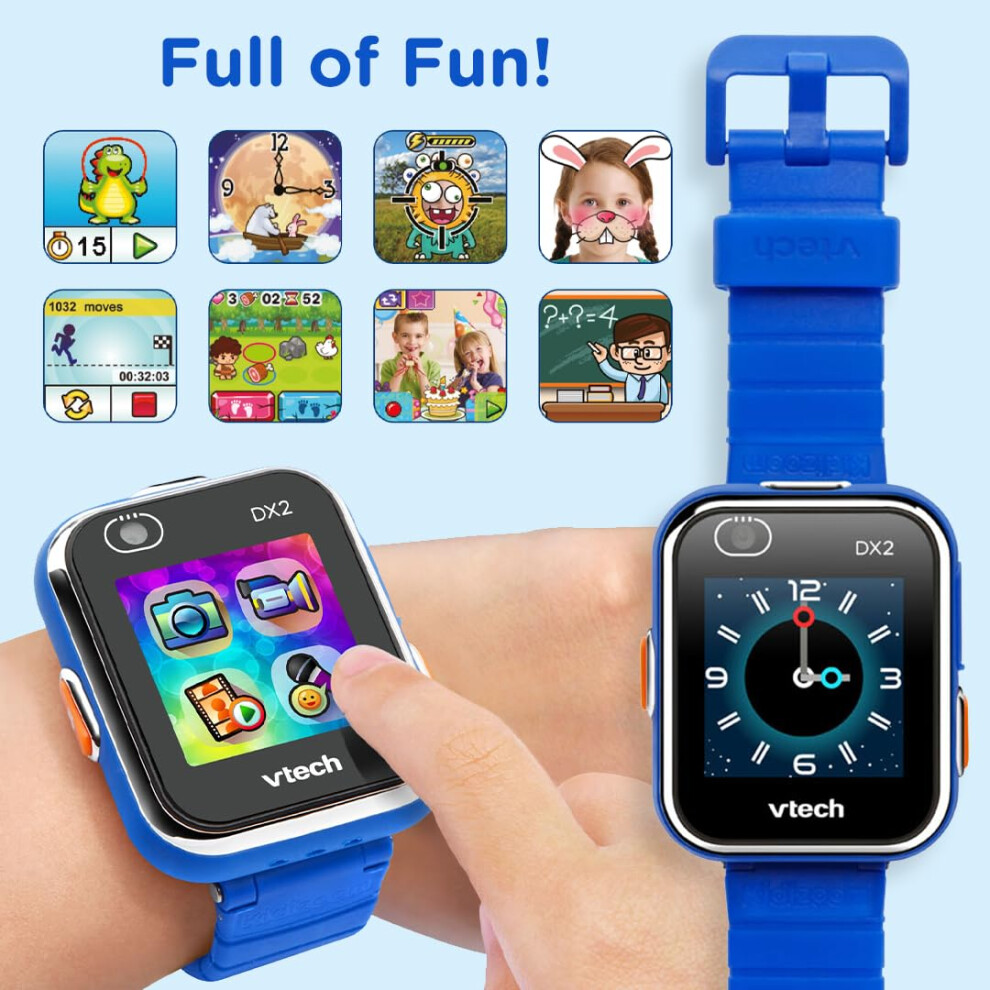 VTech Kidizoom Smart Watch DX2 Blue Watch for Kids with Games Camera for Photos Videos Colour Screen Photo Effects More for Infants aged 4 on OnBuy