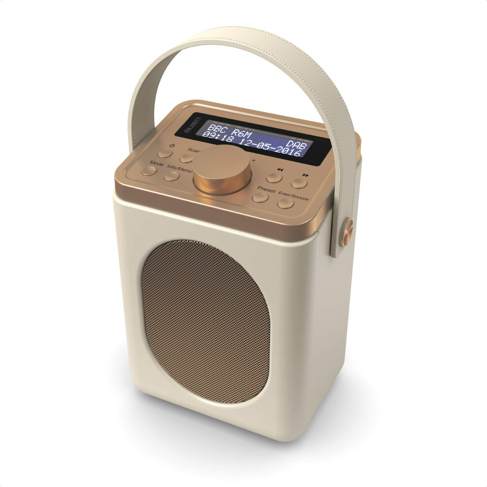 Portable Dab+ Radio With Bluetooth | 15 Hour Battery Playback And Mains Powered | Dual Alarm & Snooze Function| 20+ Presets, Led Display, Fm, 5051216842415